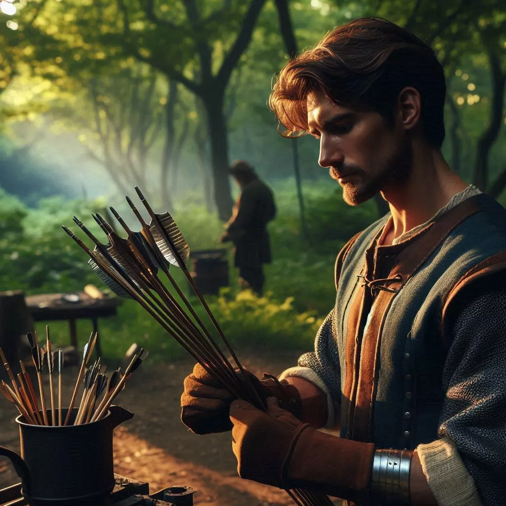 Kontrola šípů na lukostřelbu