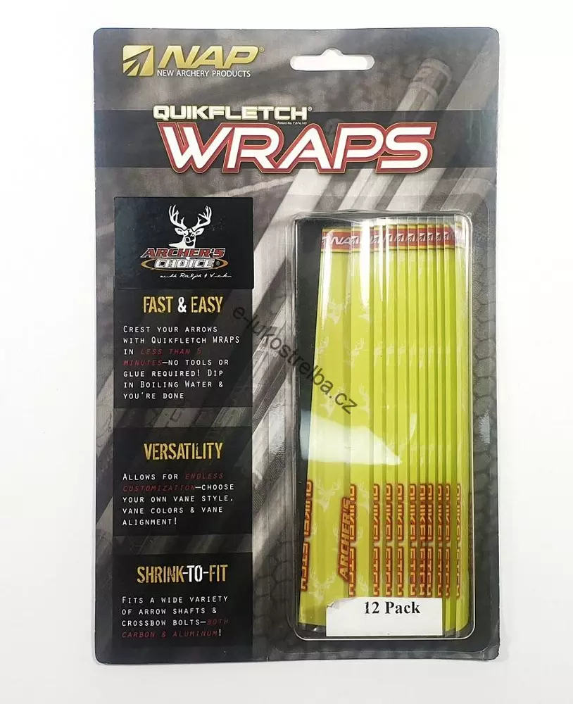 NAP WRAPS QUICKFLETCH Yellow - wrapy na šípy 12ks