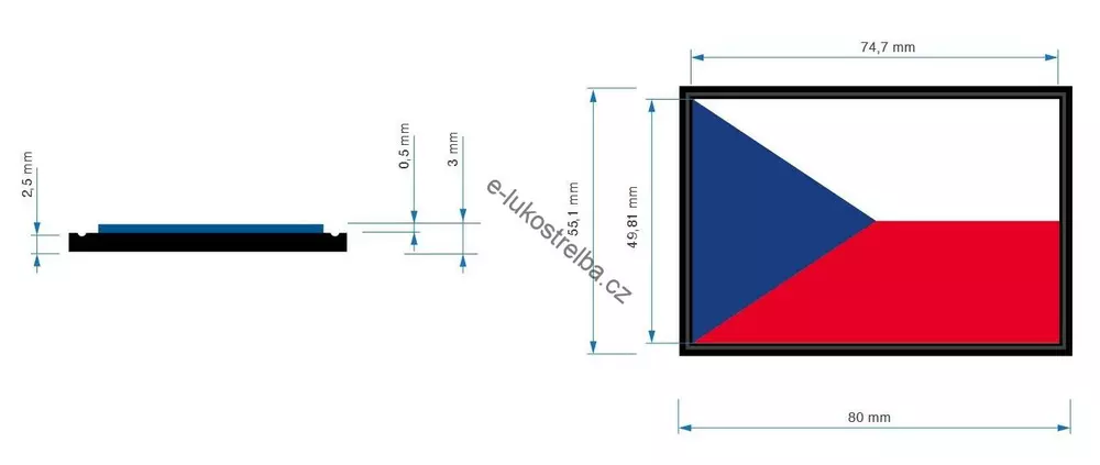 Česká republika barevná nášivka PVC