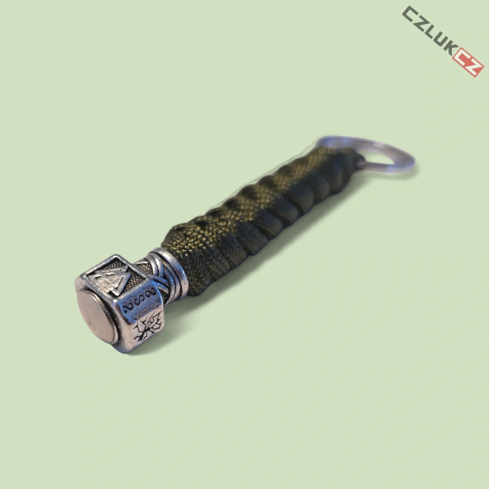 Paracord přívěsek Mjolnir - GREEN